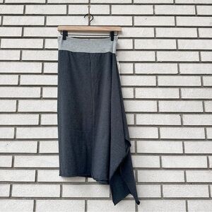 NWT Selga Lancaster Made Dark Charcoal Light Gray Angle Skirt